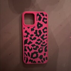 Leopard Print Pink and Black Phone Case